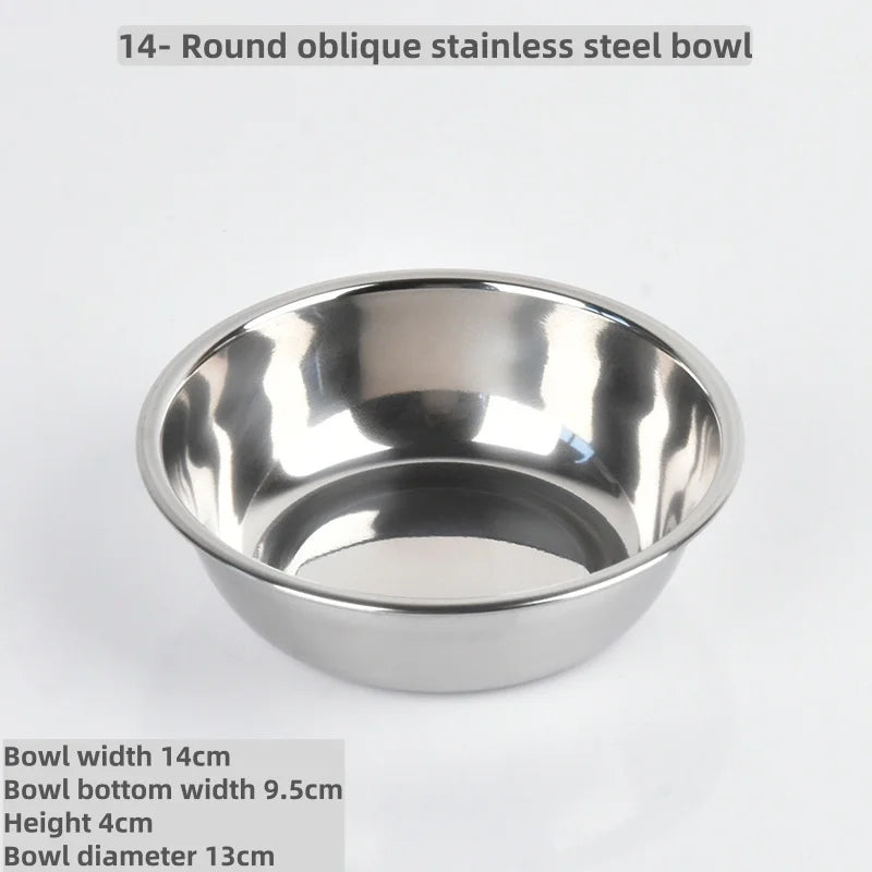 Dog Double Bowl with Silicone Mat Cat Pet Food Water Feeder Drinking Bowls Stainless Steel Anti-Choking Non-Slip Basin Dog Bowl